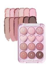 COLORGRAM Pin Point Palette yeux rose et mauve : fini mat durable.