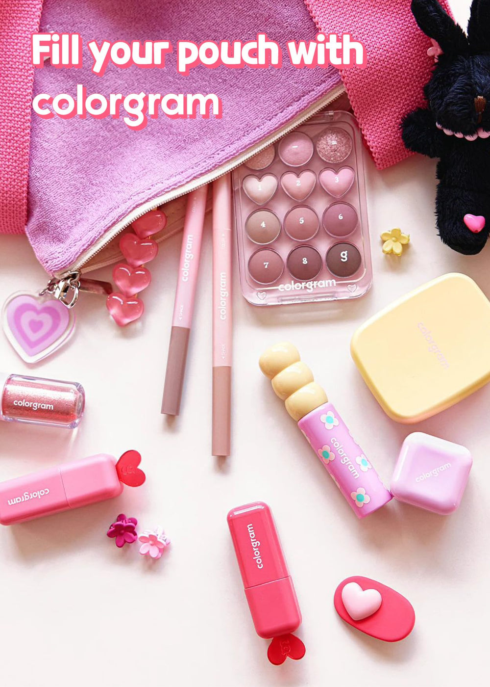 Colorgram sebum retouching blur pact texture closeup on skin