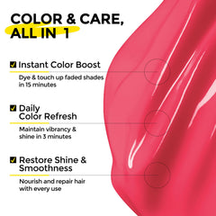 COLORLOMO application sur cheveux secs, teinte douce et durable.