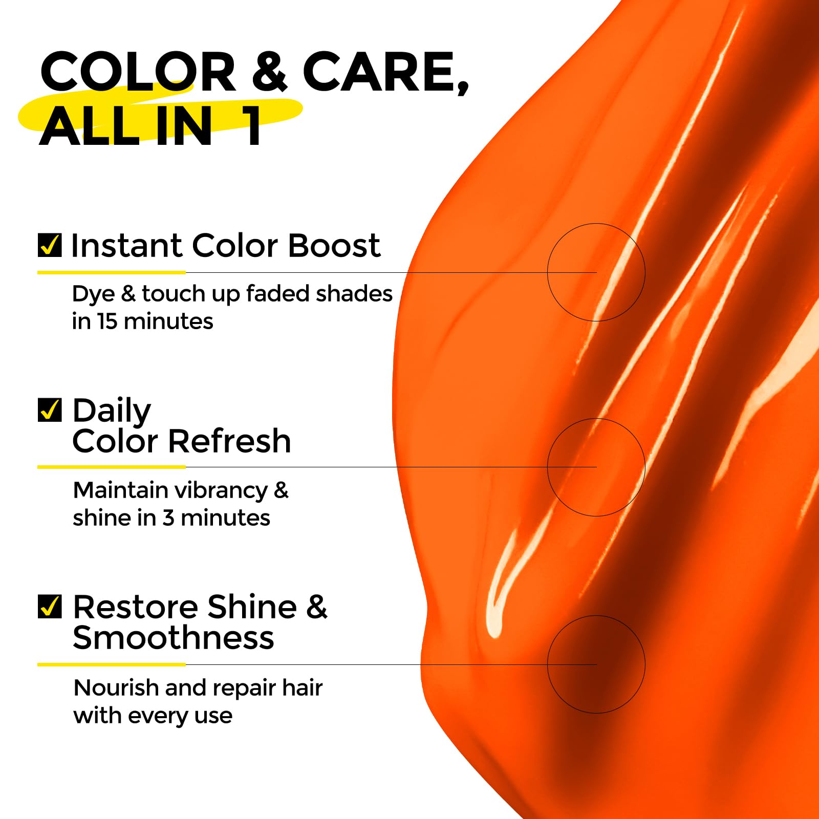 COLORLOMO Application cheveux secs 15 minutes, retouche rapide sans chaleur.