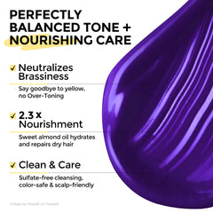 Texture crème COLORLOMO Bye Bye Yellow Shampoing Violet prête à être appliquée