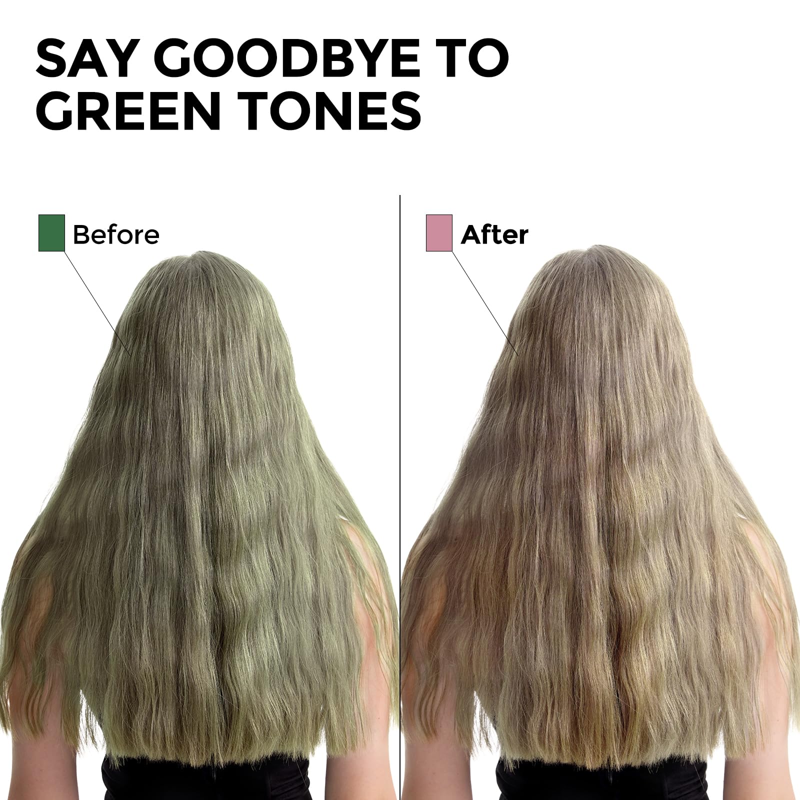 Cheveux blonds après utilisation avec rendu neutre et naturel