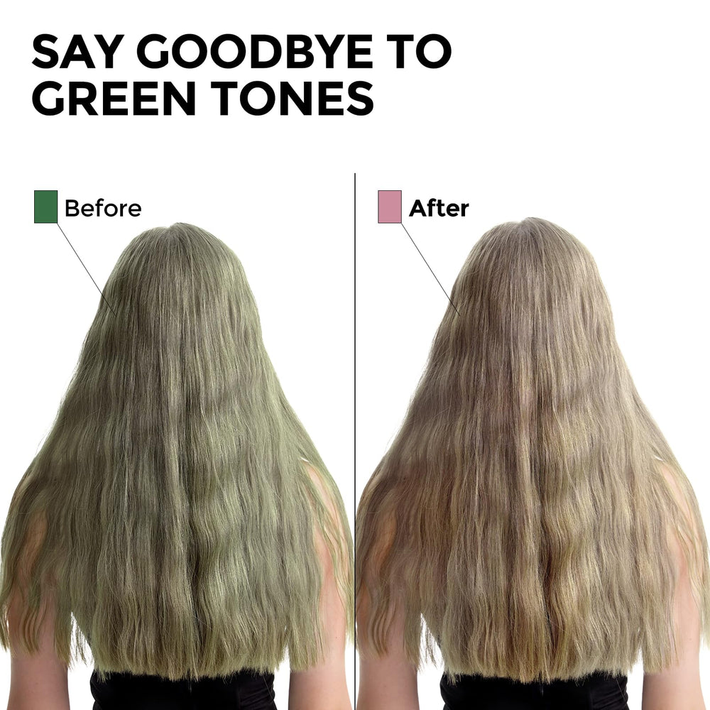 Cheveux blonds après utilisation avec rendu neutre et naturel