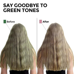 Cheveux blonds après utilisation avec rendu neutre et naturel