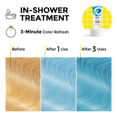 COLORLOMO: teinte bleu vif sur cheveux blonds pour finition audacieuse