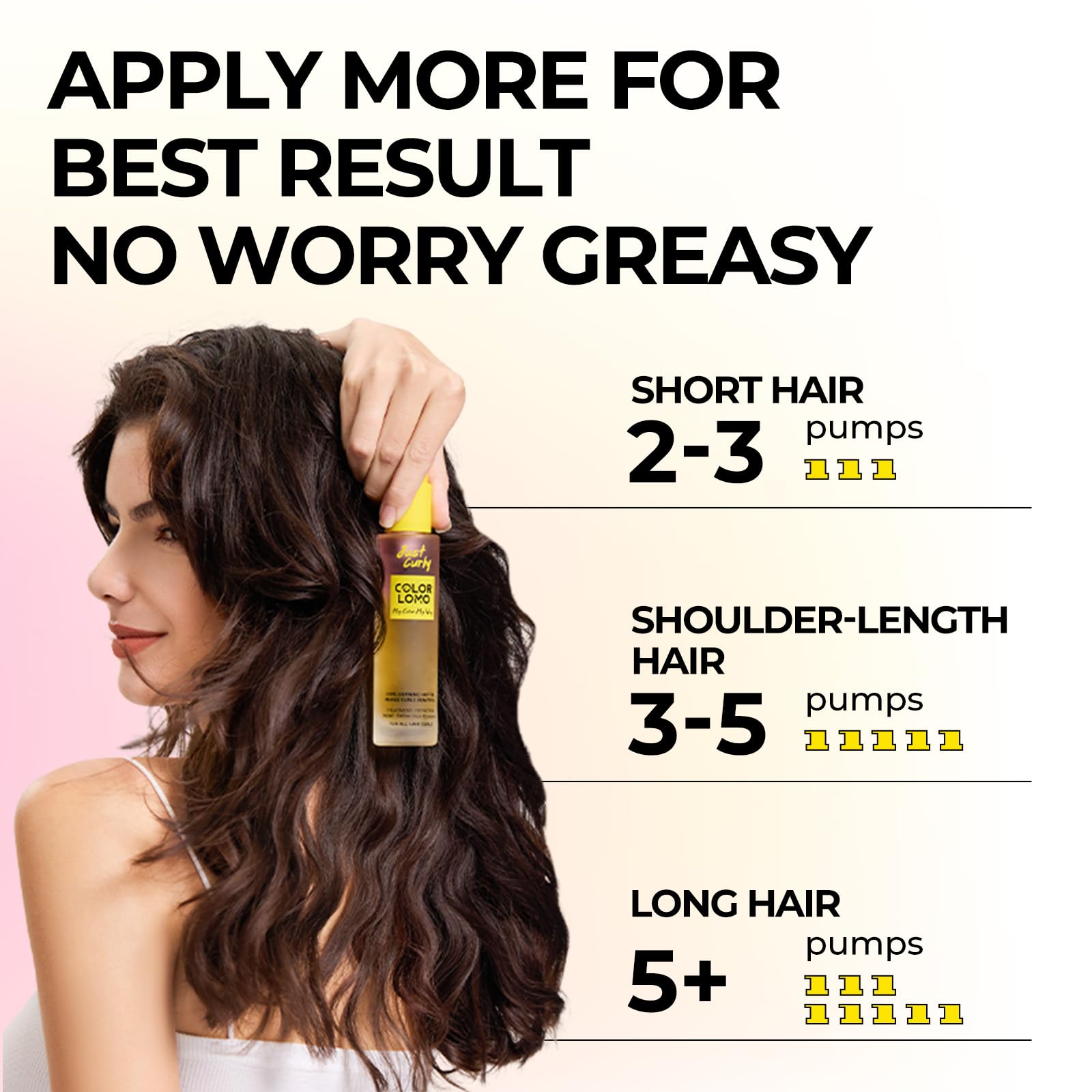 COLORLOMO – utilisation sur cheveux mouillés ou secs avant coiffage.