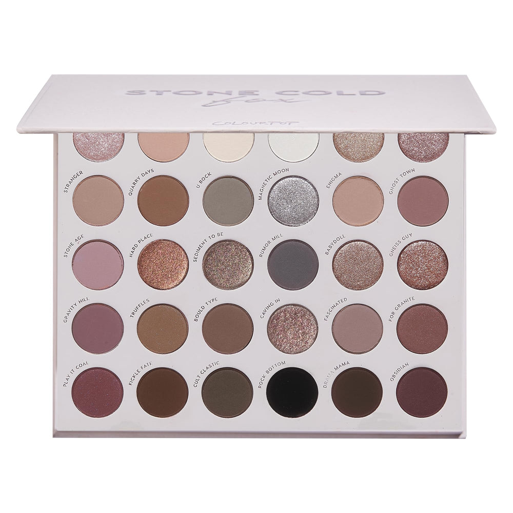 Palette ColourPop Stone Cold Fox avec fards mats pour un look neutre durable.