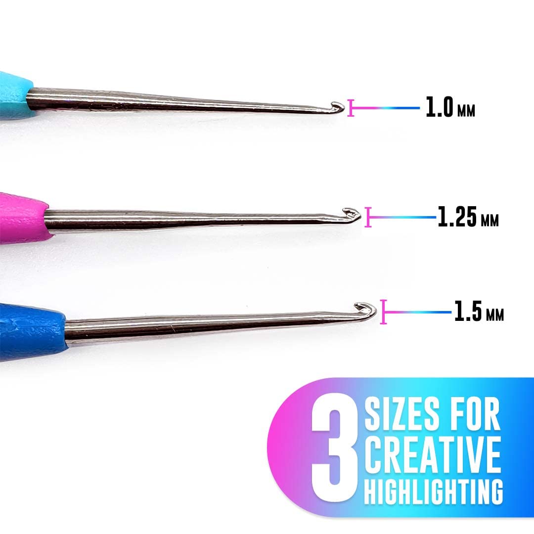 Colortrak aiguilles-balayage-taille-1-25-fuchsia: contrôle précis des mèches intermédiaires.