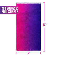 Colortrak feuilles aluminium pre-coupees 5x10, degrade rose-violet, faciles a prelever