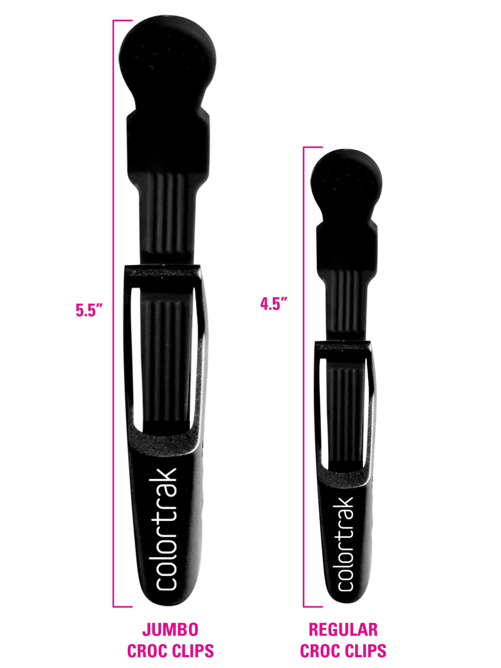 Pinces Colortrak anti-glisse, finition noir élégant, adaptées à tous types de cheveux.