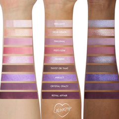 Rendu duo chrome sur ColourPop All Amethyst, rose violet scintillant.