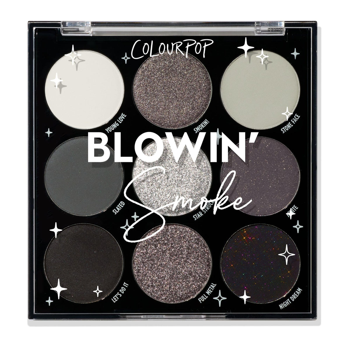 ColourPop Blowin' Smoke, emballage élégant, smoky regard prêt-à-porter pour tous les jours.