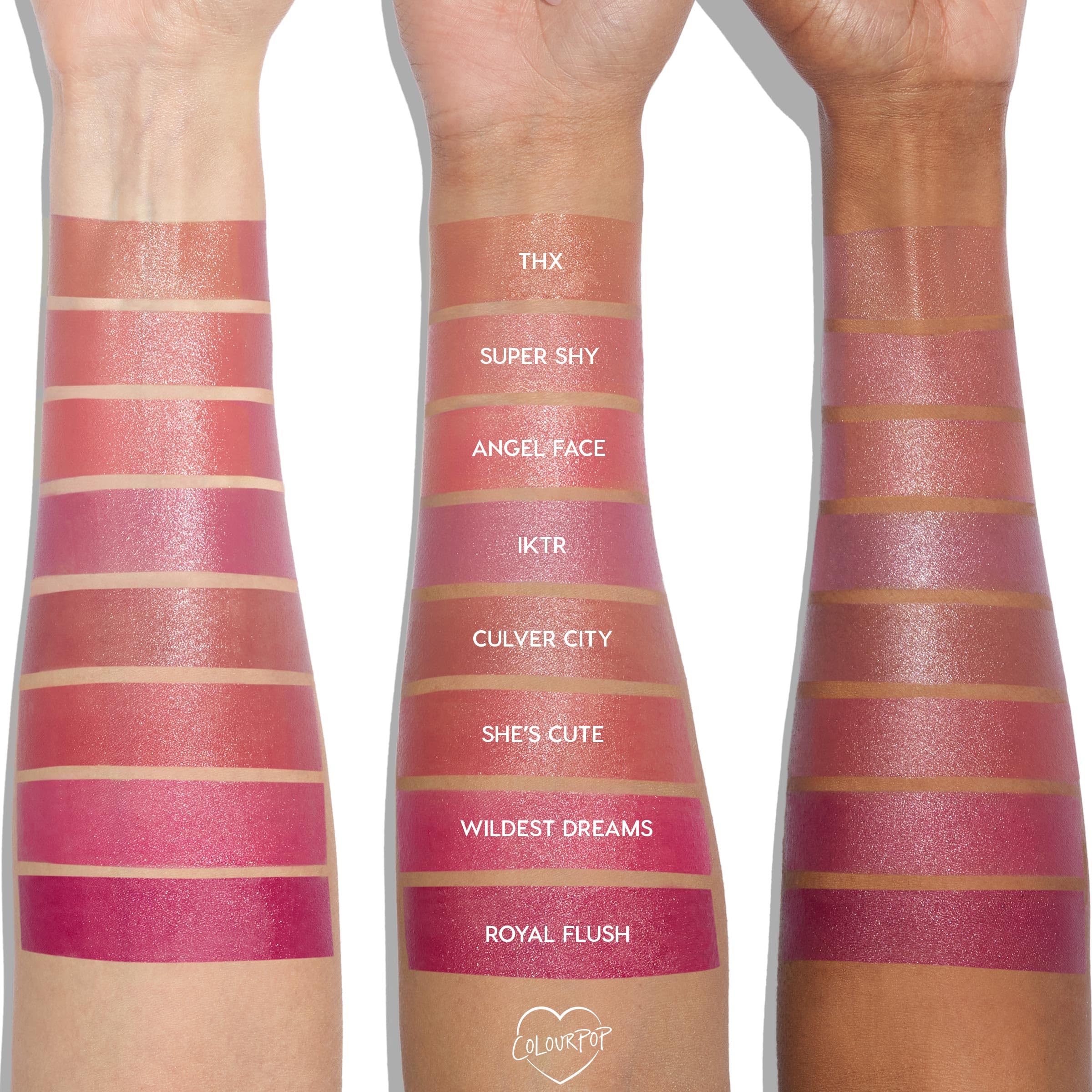 Avant/après ColourPop Blush Liquide, teint naturel et frais.