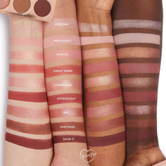 Regard audacieux ColourPop By The Rosé, nuances rosées et rouges pour un style affirmé.