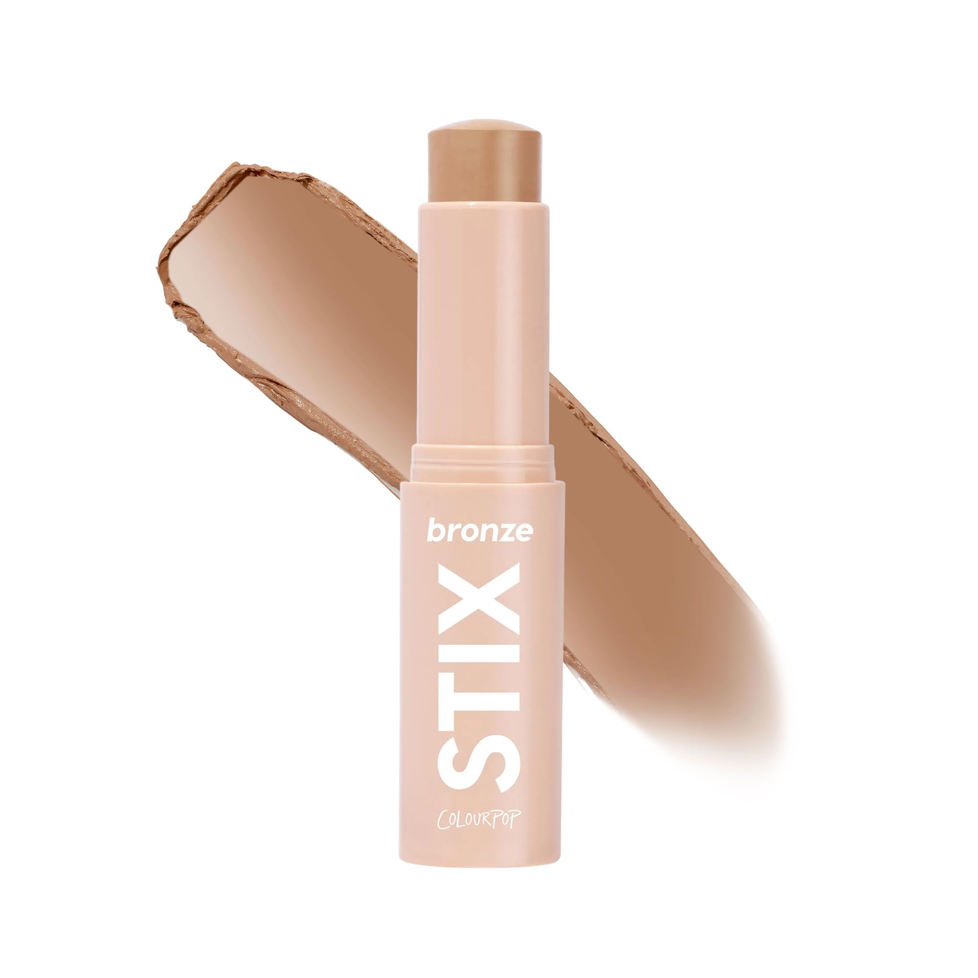 ColourPop Stick bronzant crème sur les pommettes pour une chaleur naturelle et durable.