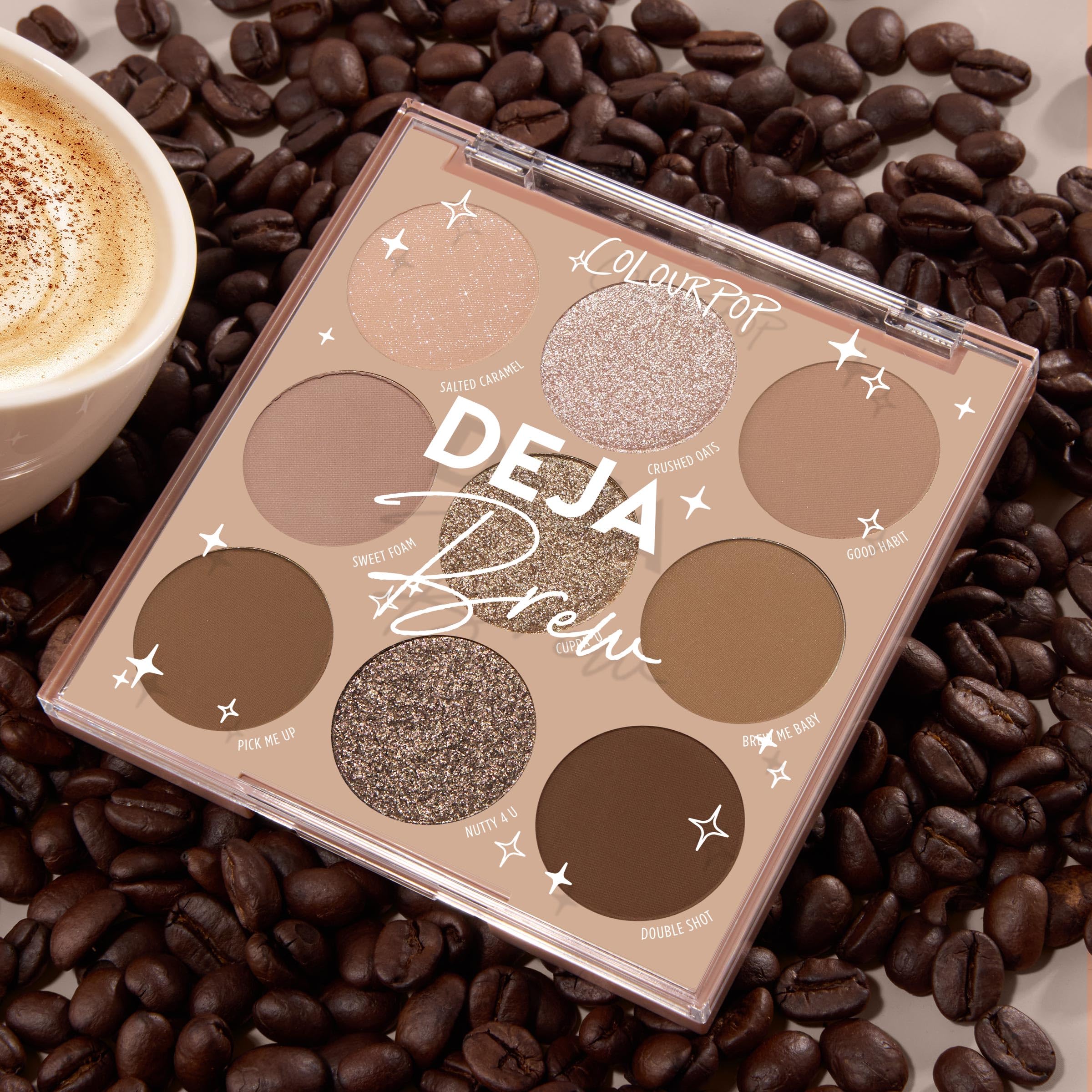 Conseil ColourPop Deja Brew: pinceaux plats pour pigmentation intense.