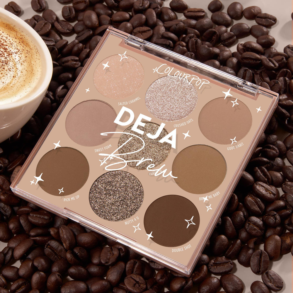 Conseil ColourPop Deja Brew: pinceaux plats pour pigmentation intense.