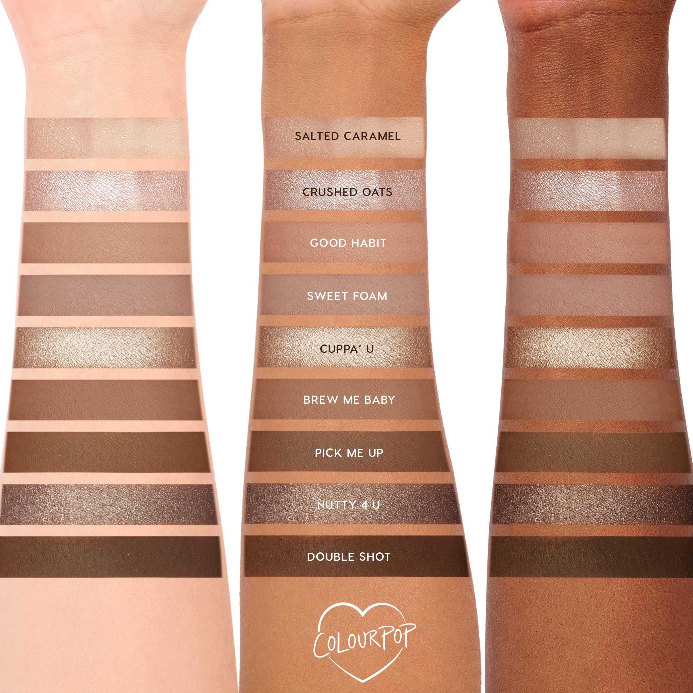 Palette ColourPop Deja Brew offre neuf teintes cool-tones polyvalentes.