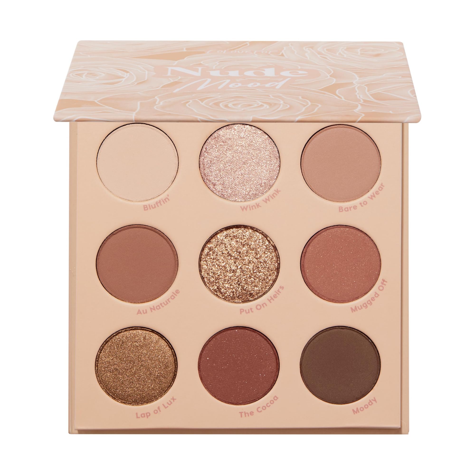 Palette ColourPop Nude Mood vue d’ensemble pour un look chaud polyvalent.