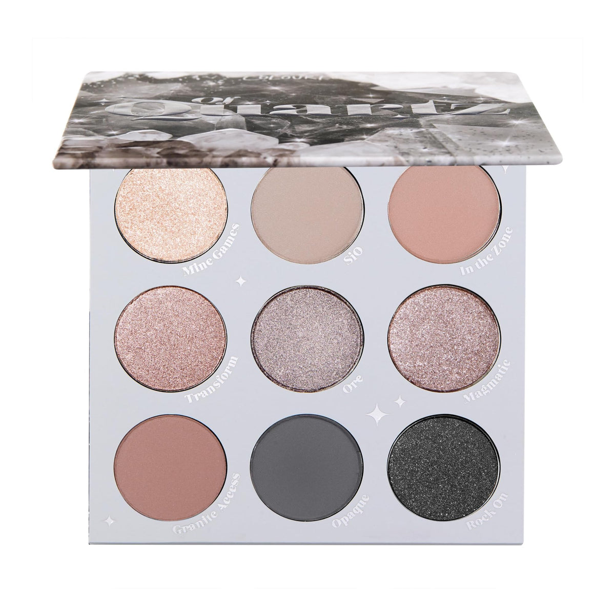 Palette ColourPop Of Quartz, teinte neutre-quartz, pour un regard naturel et longue tenue.