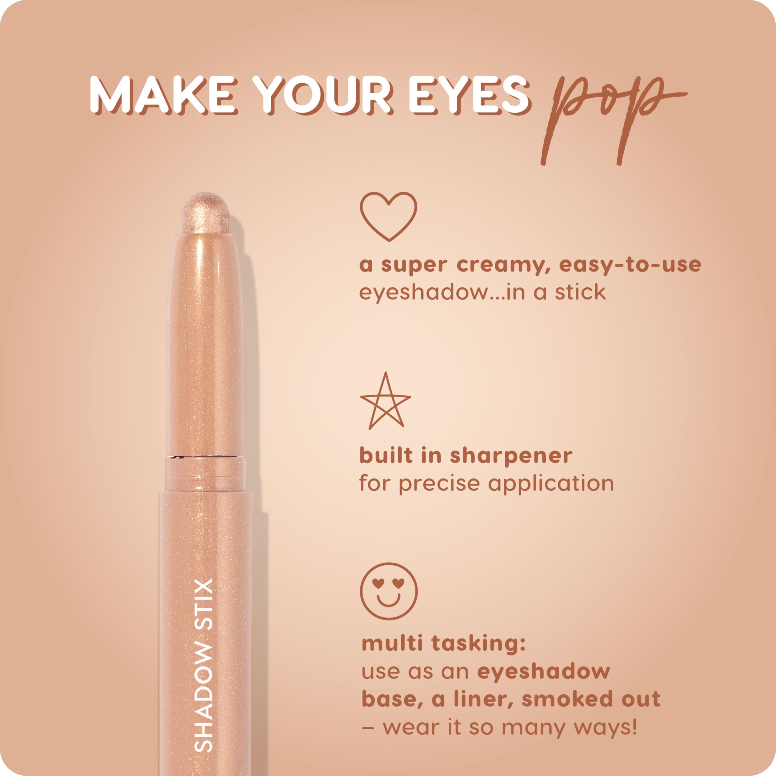 Shadow Stix en application rapide pour un look du jour propre et velouté.