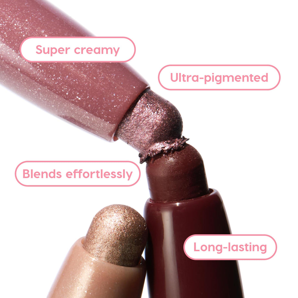 ColourPop Shadow Stix métallique-fini : fini métallique subtil pour un éclat discret.