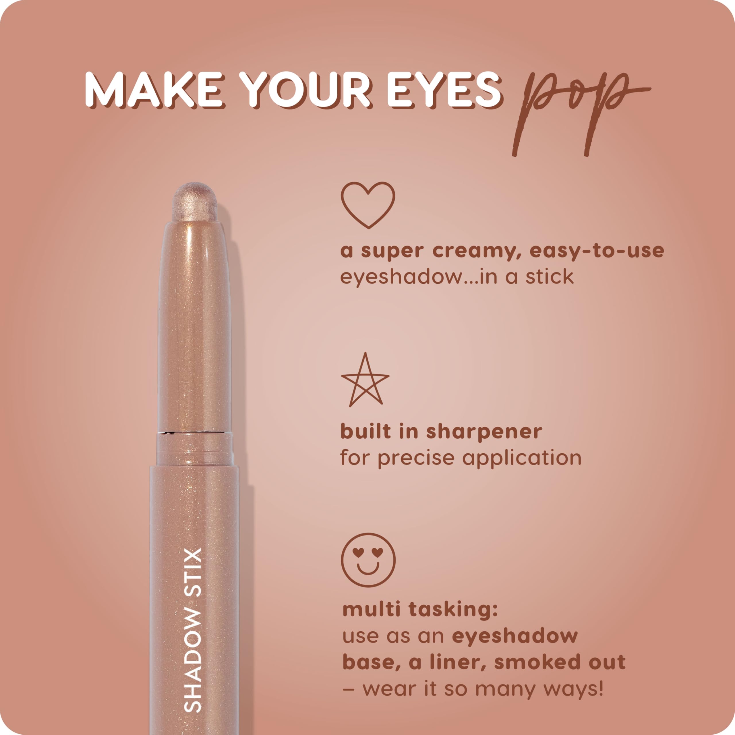 Shadow Stix Pigmentation intense: couleur riche et durable sur les paupières.