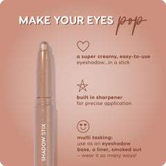Shadow Stix Pigmentation intense: couleur riche et durable sur les paupières.