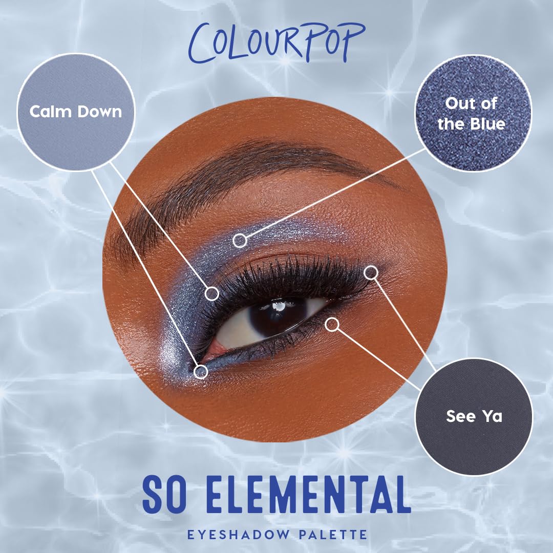 Échantillon ColourPop So Elemental bleu glacial – idee rapide pour tester la couleur