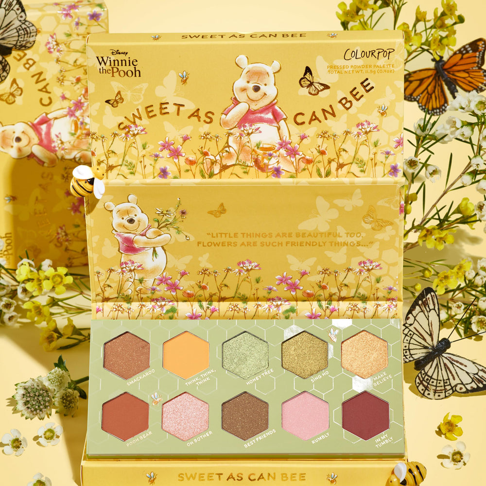 ColourPop Winnie the Pooh Sweet As Can Bee palette enables soft daytime looks or bold transitions