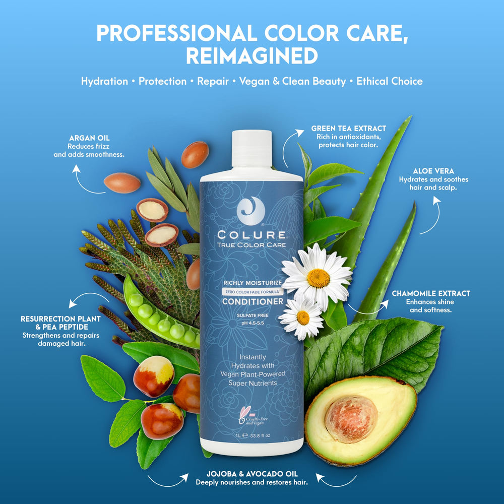 Colure Conditionneur Hydratant Riche, emballage pratique et grand format de 32 onces.