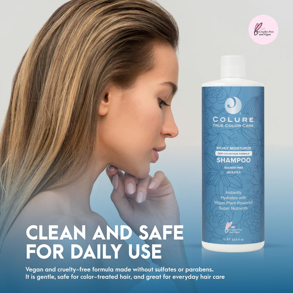 Shampooing Colure Richly Moisturize : formule sans sulfates pour un nettoyage délicat.