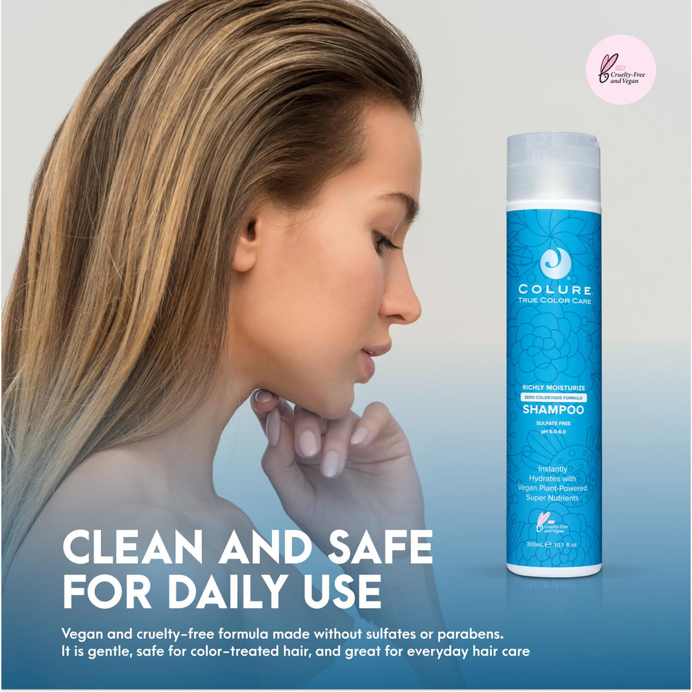 COLURE Shampoing Hydratant Riche — ingrédients véganes nourrissent cuir chevelu et cheveux