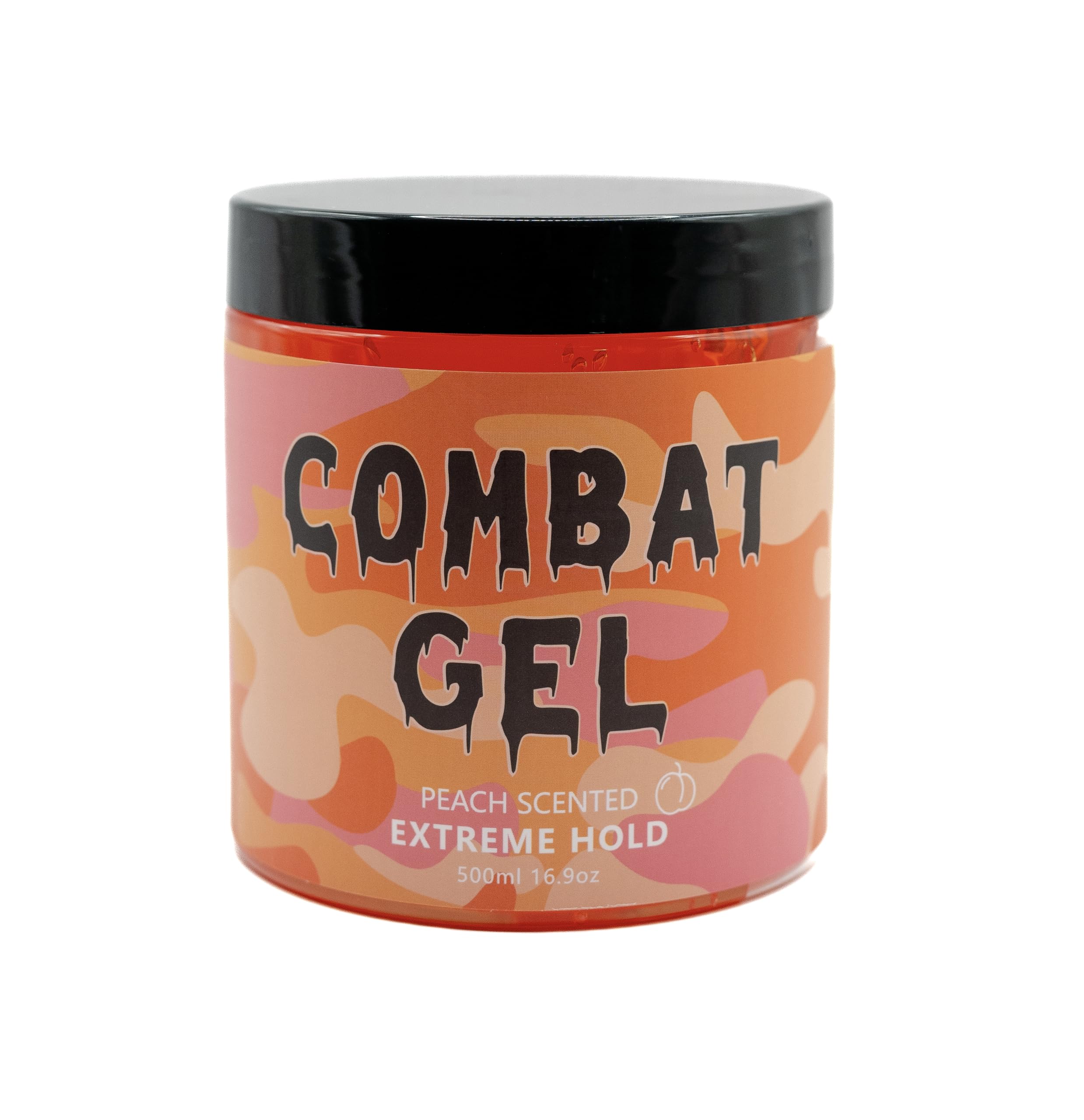 Combat Gel Peach Extreme Hold hair application defining curls and laid edges