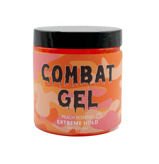 Combat Gel Peach Extreme Hold hair application defining curls and laid edges