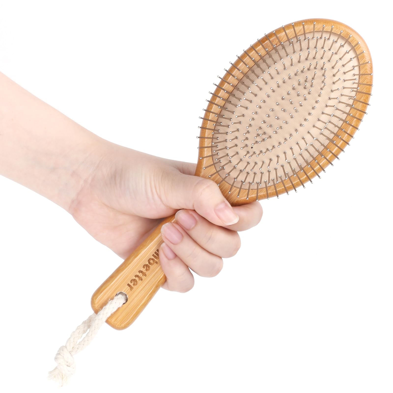 Combetter brosse en bambou anti-statique pour démêler sans tirer