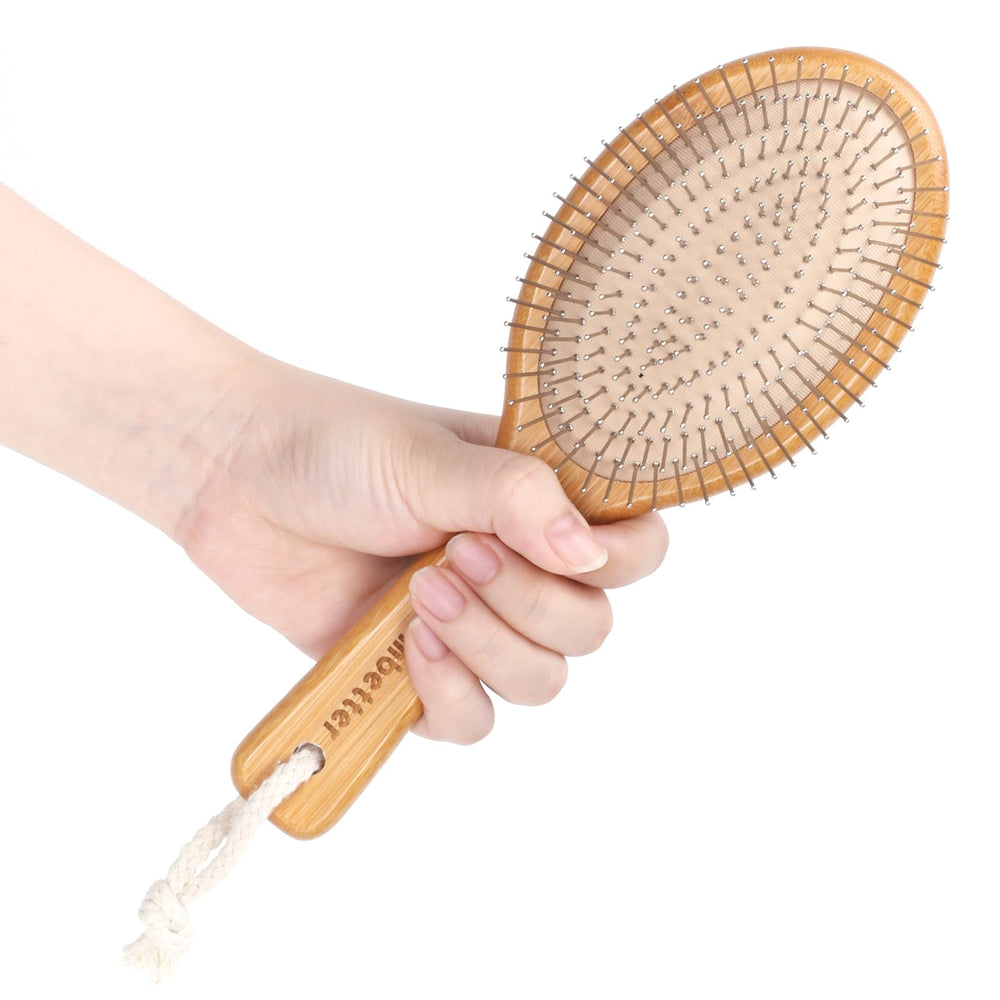 Combetter brosse en bambou anti-statique pour démêler sans tirer