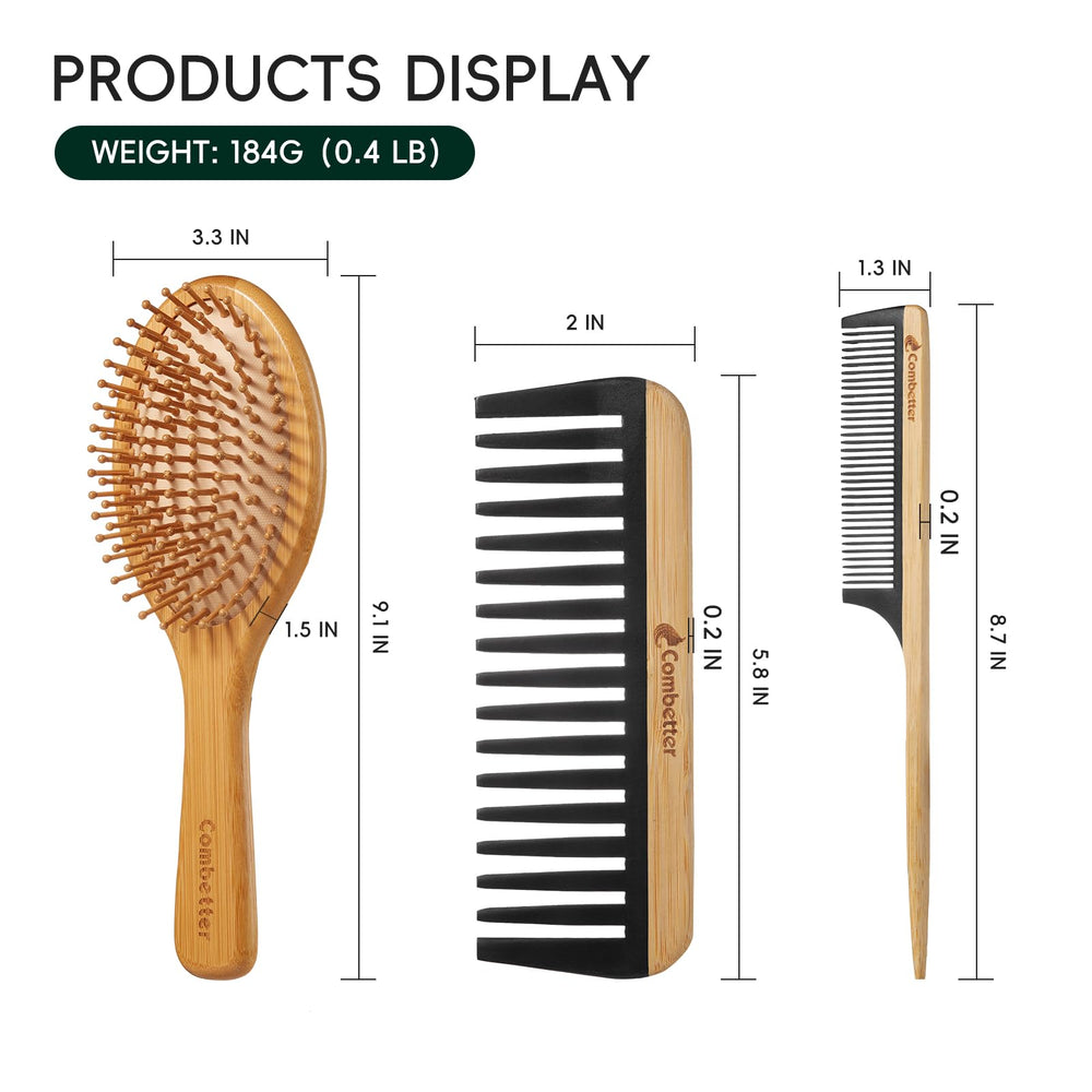 Brosse Combetter avec coussin d’air, anti-statique et confortable sur les cheveux.