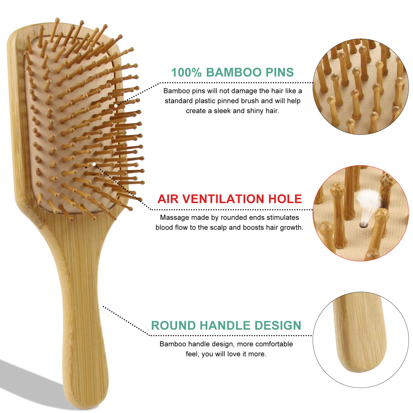 Combetter peigne à queue fin en bois pour précision.