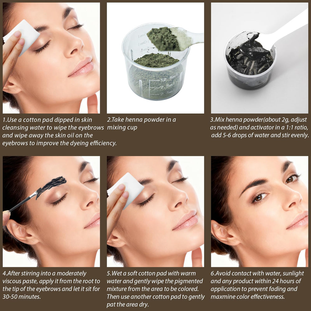 Comdian coffret accessoires sourcils - gants, coton et spatule pour application propre.