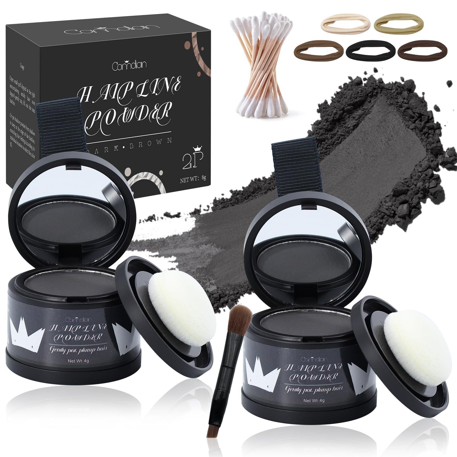 Comdian poudre-ligne-cheveux-noir-01: application facile pour estomper les racines