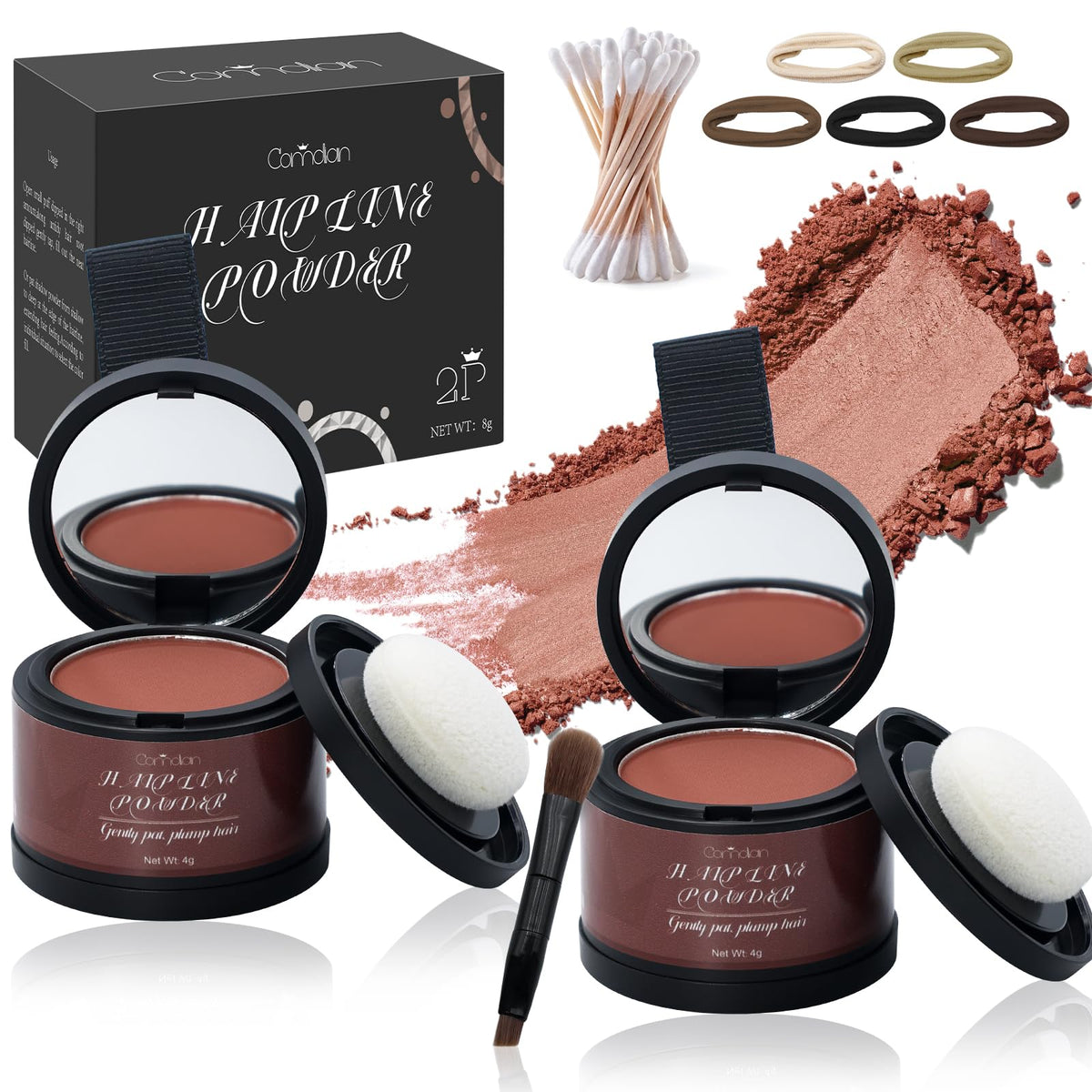 Poudre Comdian pour ligne des cheveux: retouche racines rapide et naturelle.
