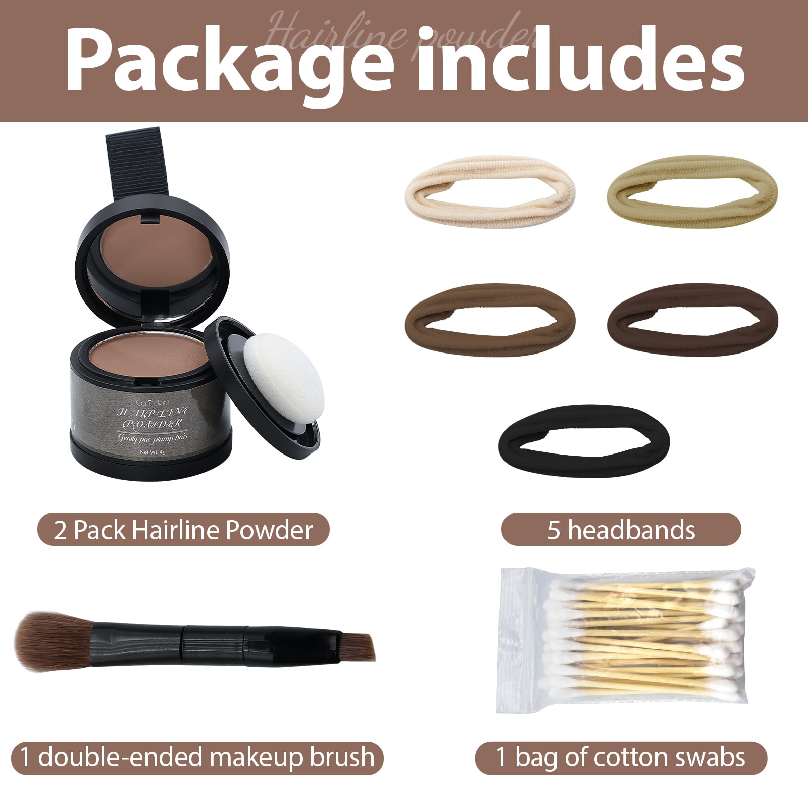 Comdian poudre-pack-double-accessoires inclus élastiques et outil pour plus de commodité.