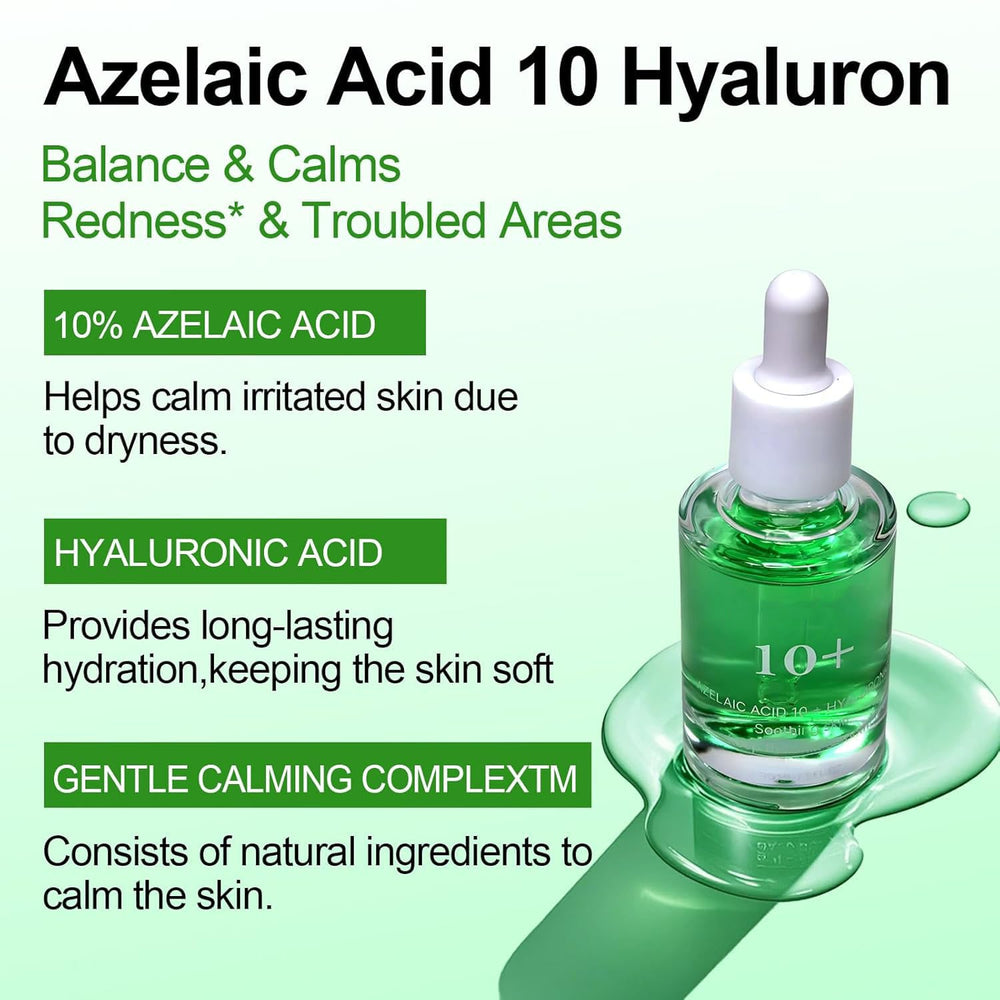 COMFORTENA Acide azélaïque 10% serum avec hyaluronique, hydratation durable.