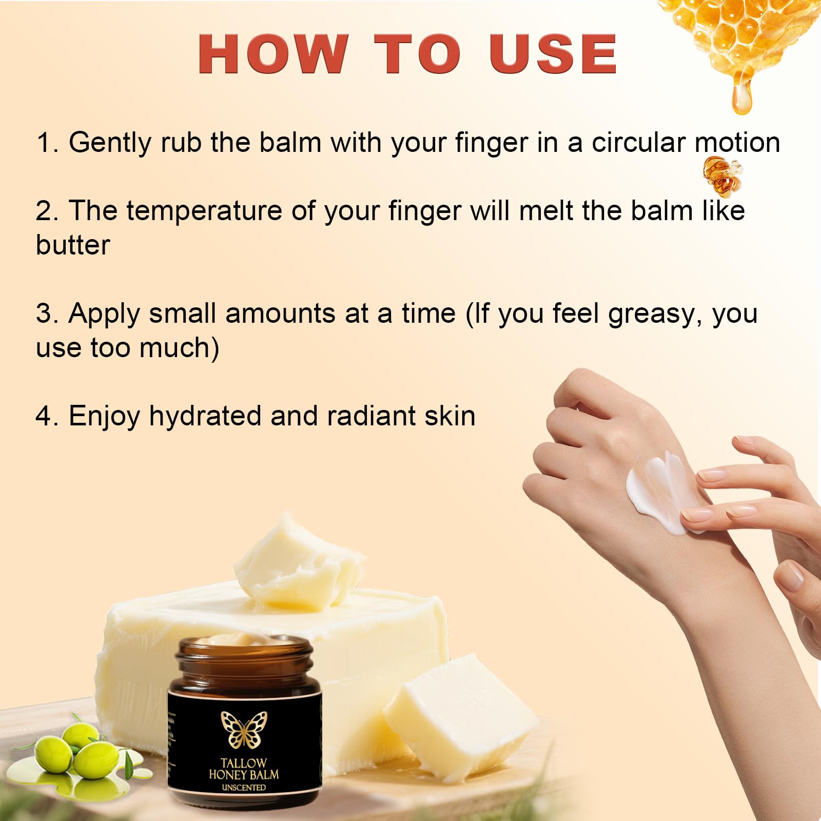 Baume COMFORTENA Tallow Honey: adapté à toute la famille sans parfum ajouté.