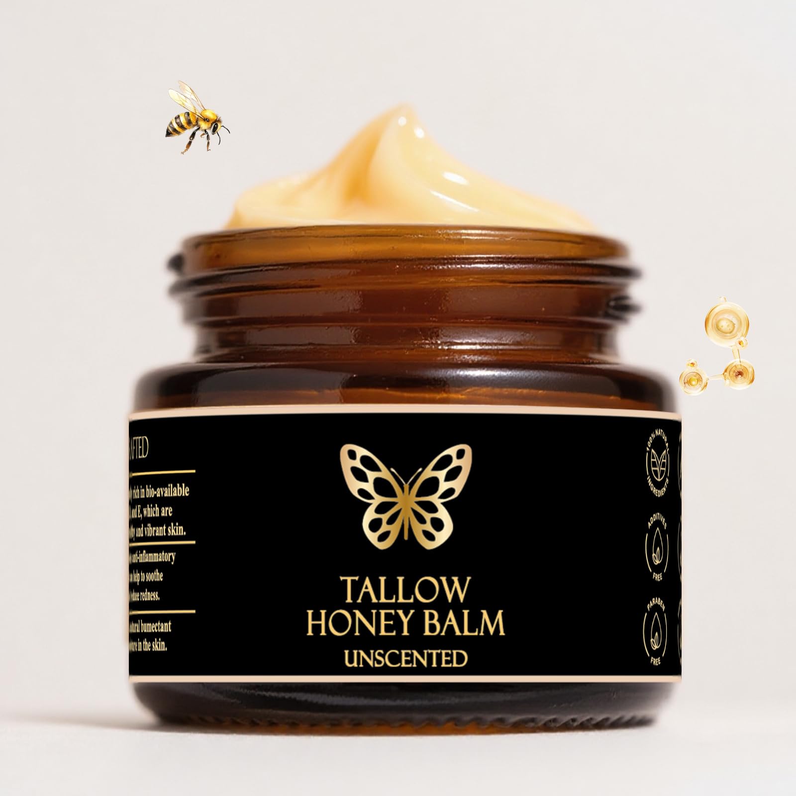 Baume COMFORTENA Tallow Honey: soin rapide pour lèvres, mains et cuticules.
