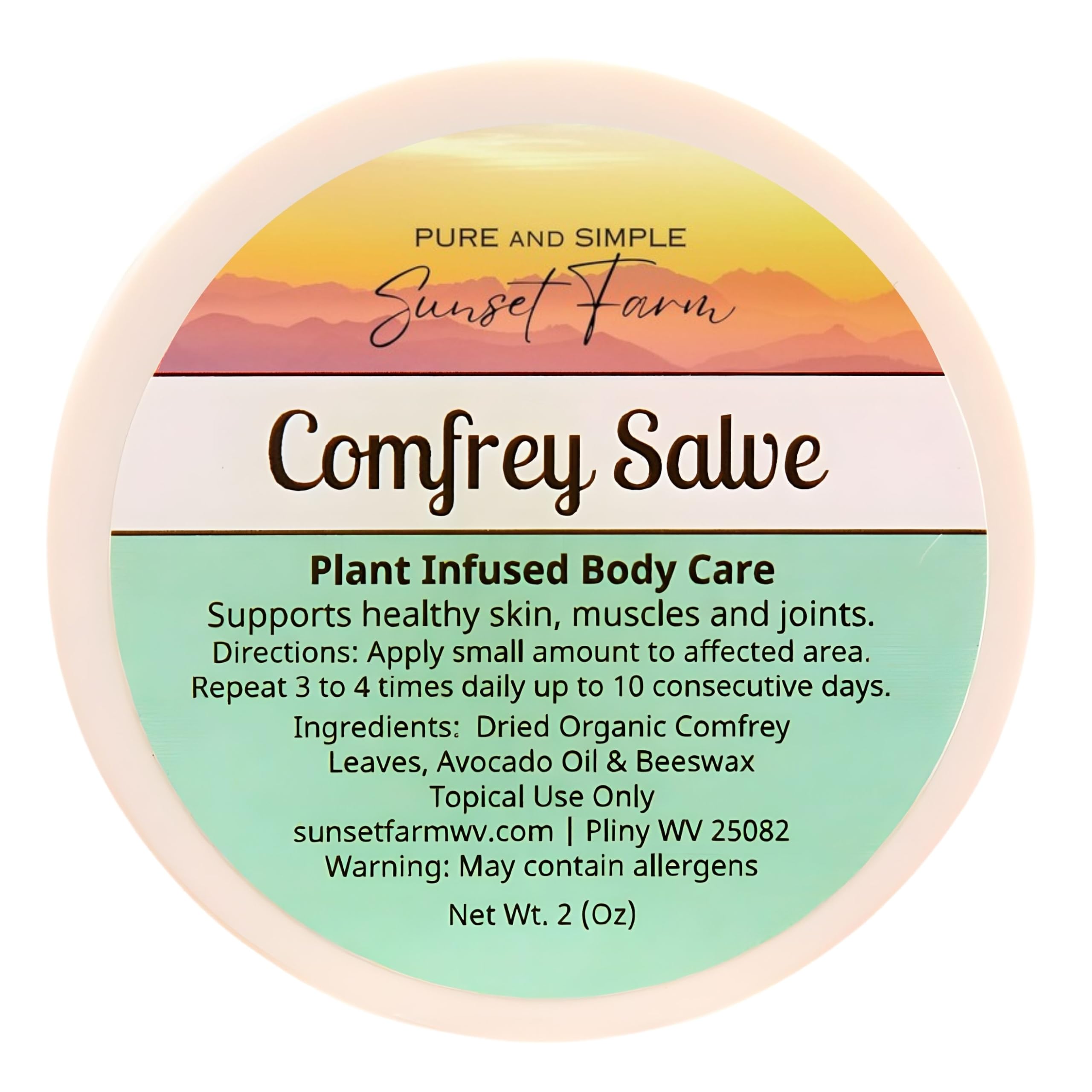 Comfrey Salve dans pot de 57 g, soin naturel pour la peau.