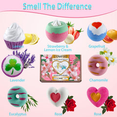 Comfso bombes-bain-coeur: couleur vive et mousse nourrissante pour la détente.