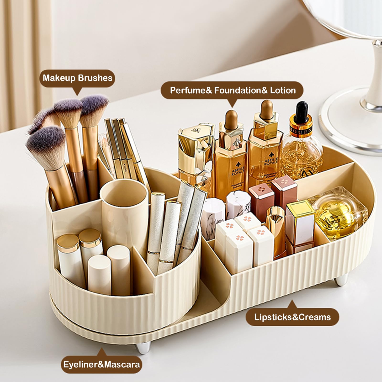 COMFYROOM porte-brosses maquillage rotation silencieuse et accessible