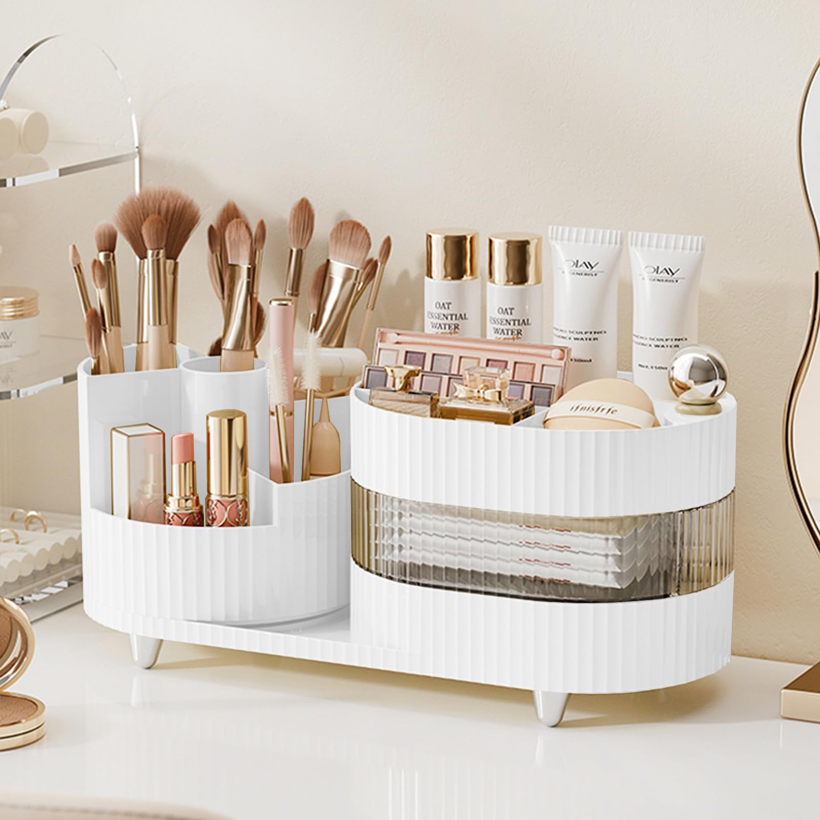 COMFYROOM organisateur cosmétique rotatif 3 niveaux: rangement pratique et accessible sur plan de toilette